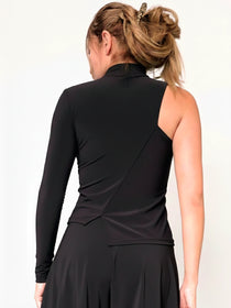 Top Gaia - Cortes Asimétricos Cuello Semi Alto