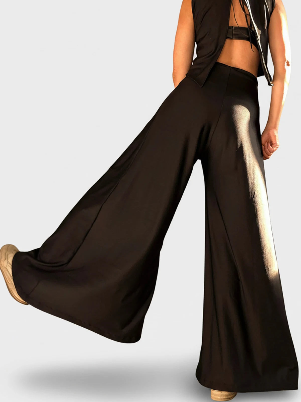 Pantalón Roma Palazzo Negro Imagen secundaria del producto