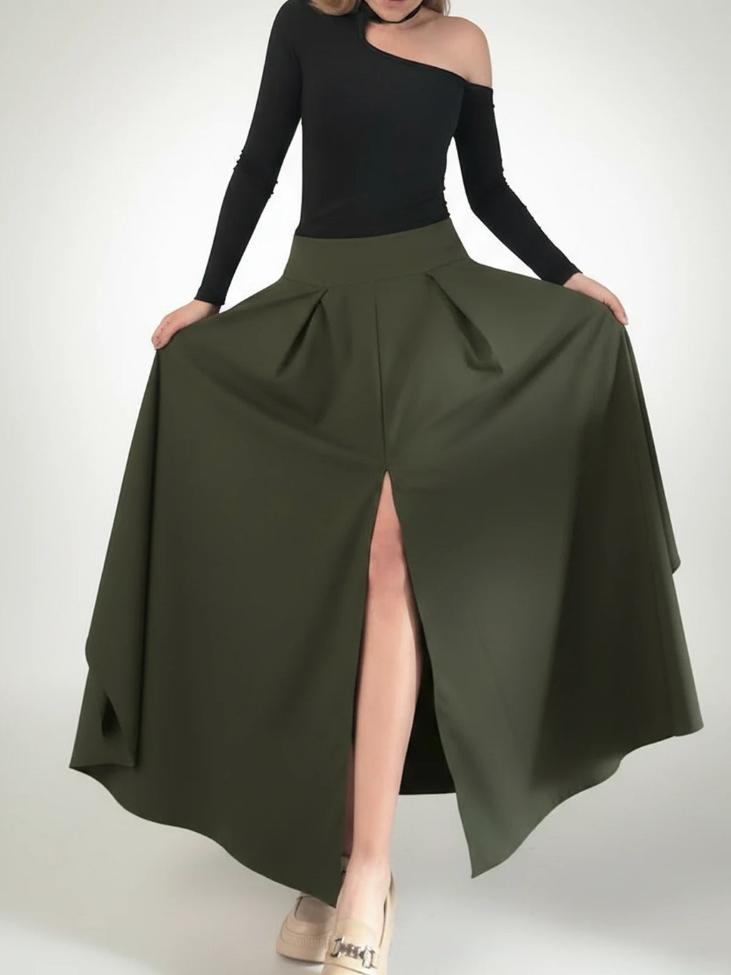 Falda Maxi Gia Verde