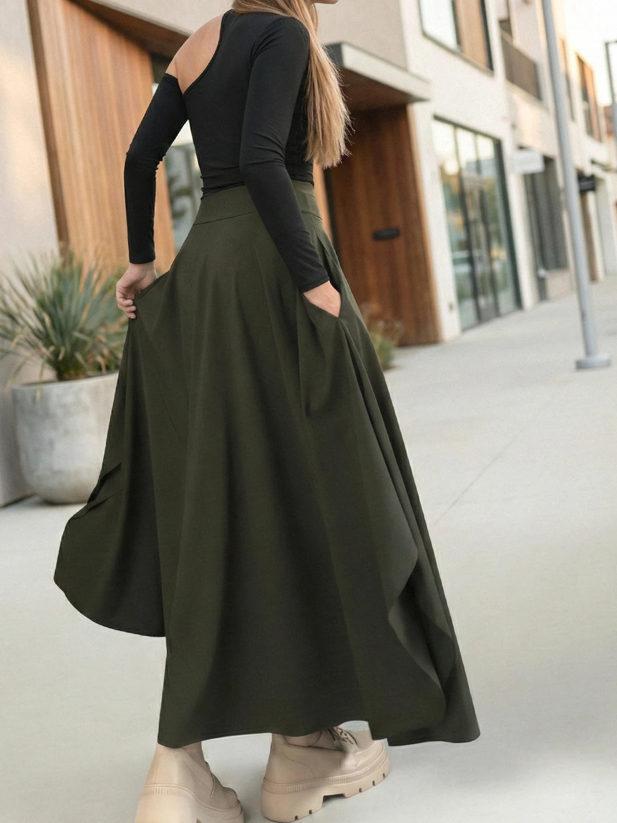 Falda Maxi Gia Verde