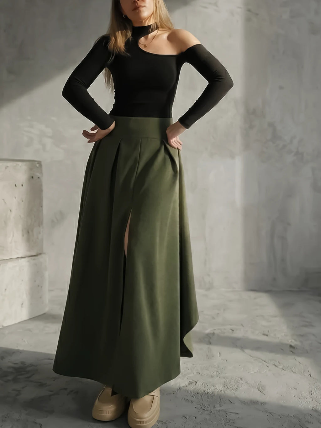 Falda Maxi Gia Verde