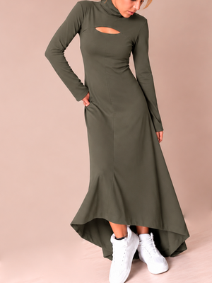 VESTIDO MAXI VERDE OLIVA