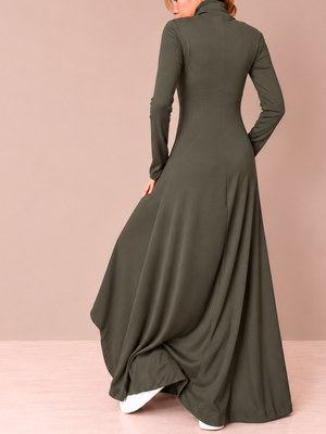 VESTIDO MAXI VERDE OLIVA