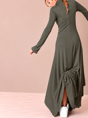 VESTIDO MAXI VERDE OLIVA