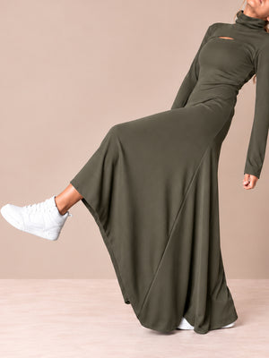 VESTIDO MAXI VERDE OLIVA