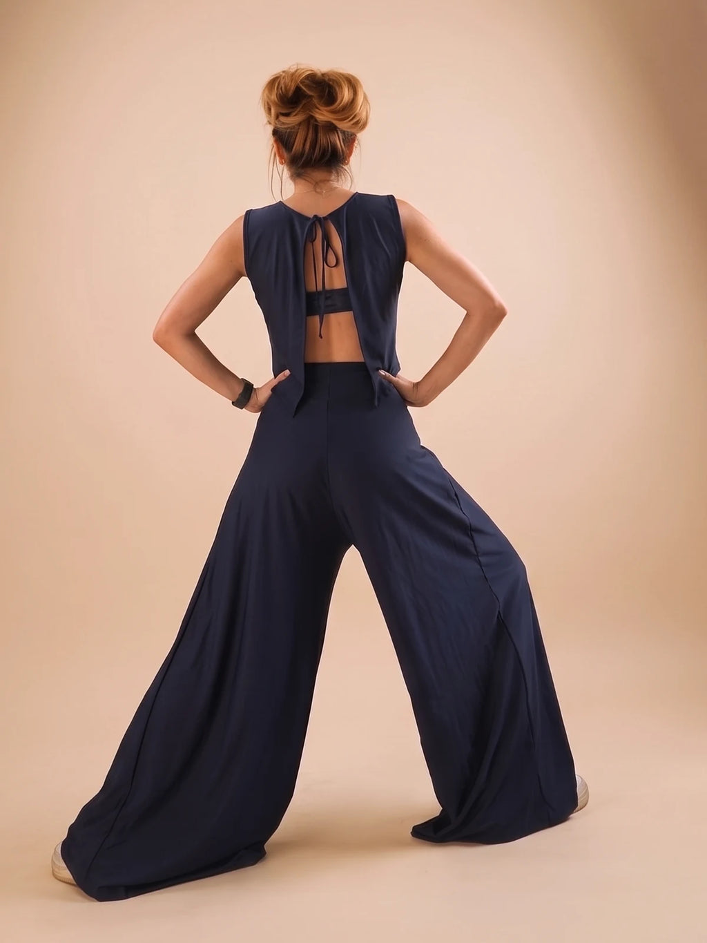 Pantalón Roma Palazzo Azul Oscuro