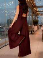 Pantalón Palazzo Roma Vino - Imagen 2