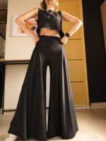 Pantalón Palazzo Roma Negro - Imagen 6