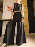 Pantalón Palazzo Roma Negro - Imagen 4