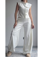 Pantalón Barrel Oasis Marfil - Imagen 4